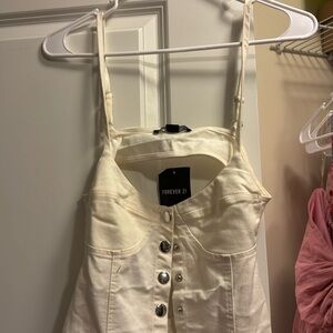 Ivory denim mini dress